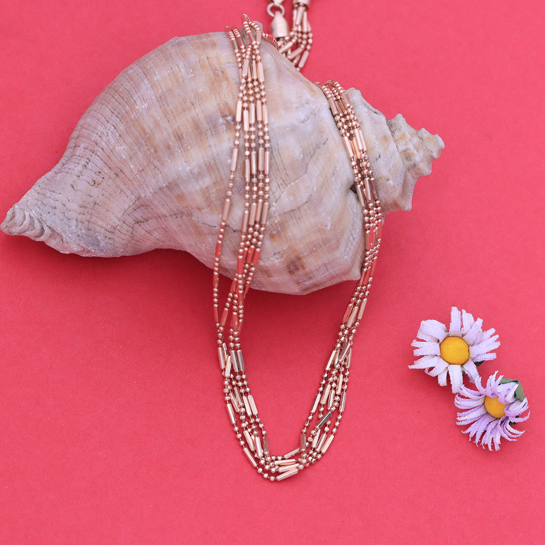 Multi Layered Bib Rose Gold Chain