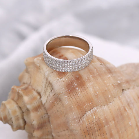 Silver Round Shape Band Ring