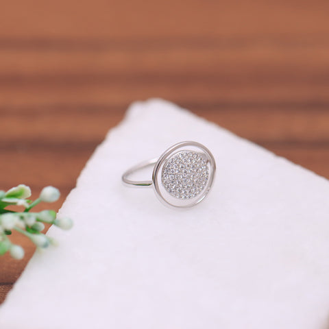 Silver Dual Circle  Ring