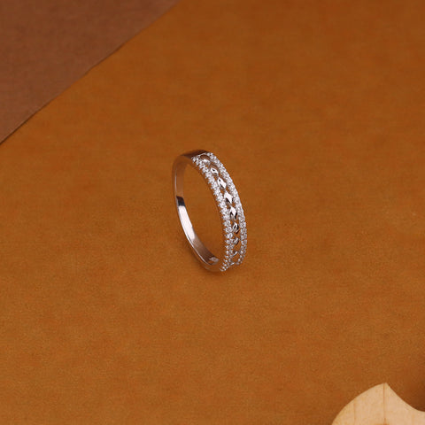 Classic Textured Silver Finger Ring