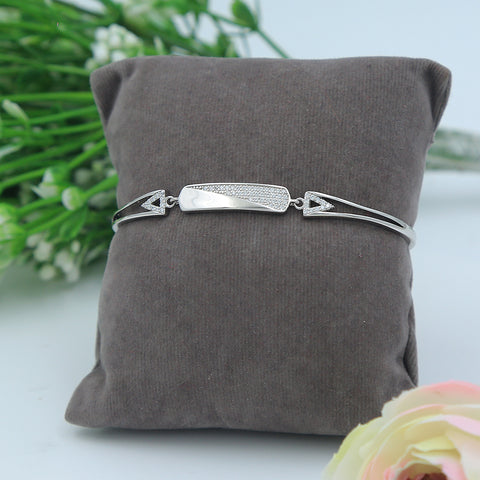 925 Sterling Silver Matt Half  Bracelet