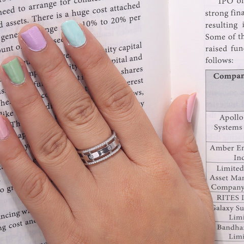 925° Silver Triple layer  band  Ring