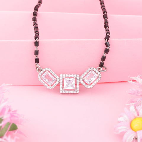 Sterling Silver Stone Studded Mangalsutra