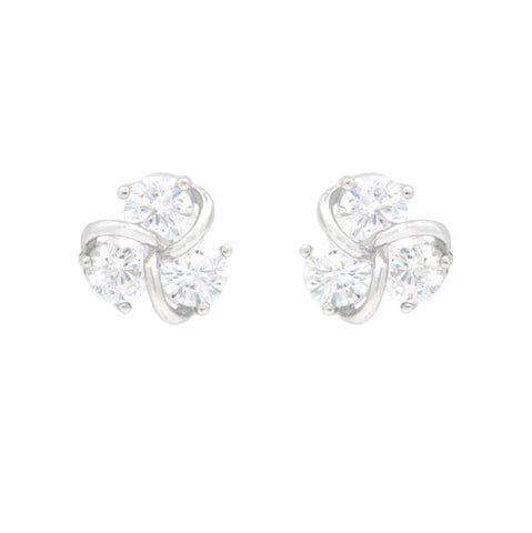 Elegant 925 Silver CZ Stud Earrings for Women