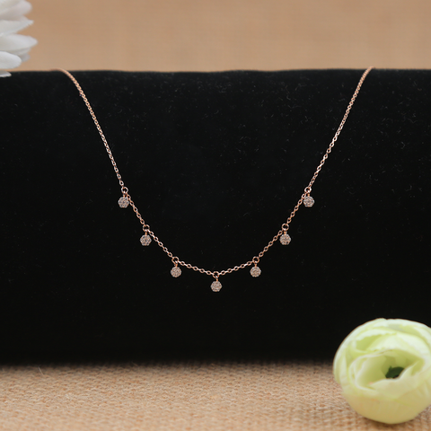 Rose gold Multi Drop Necklace