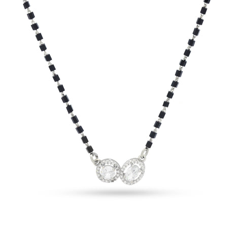 Solitaire Silver Mangalsutra