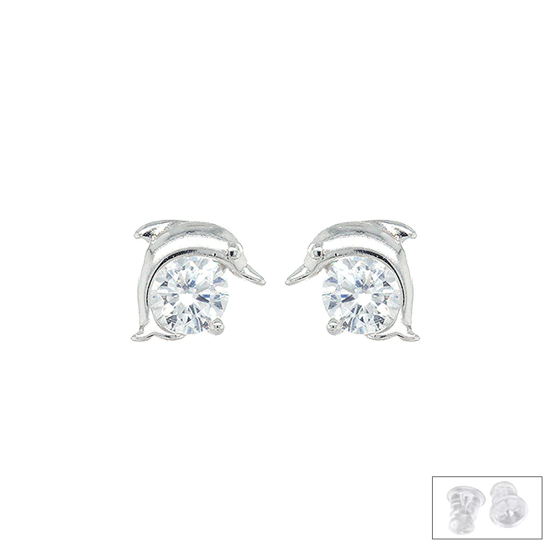 925 Sterling Silver Dolphin Earrings