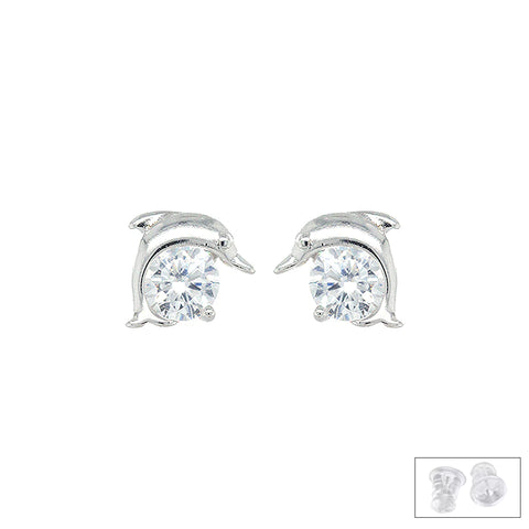 925 Sterling Silver Dolphin Earrings