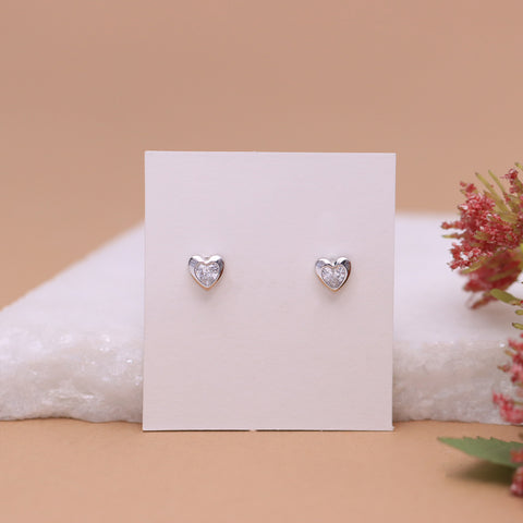 Silver Heart Shape Earrings