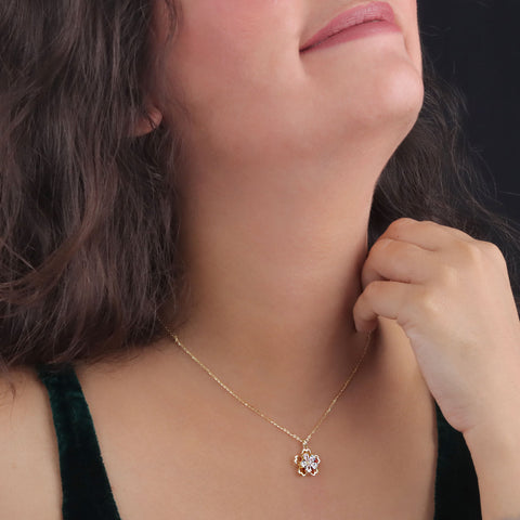 Floral Gold Pendant Chain for Women