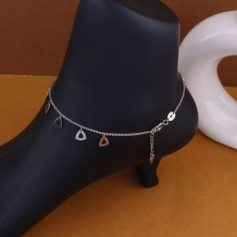 925 Sterling Silver Triangle Shape Anklet