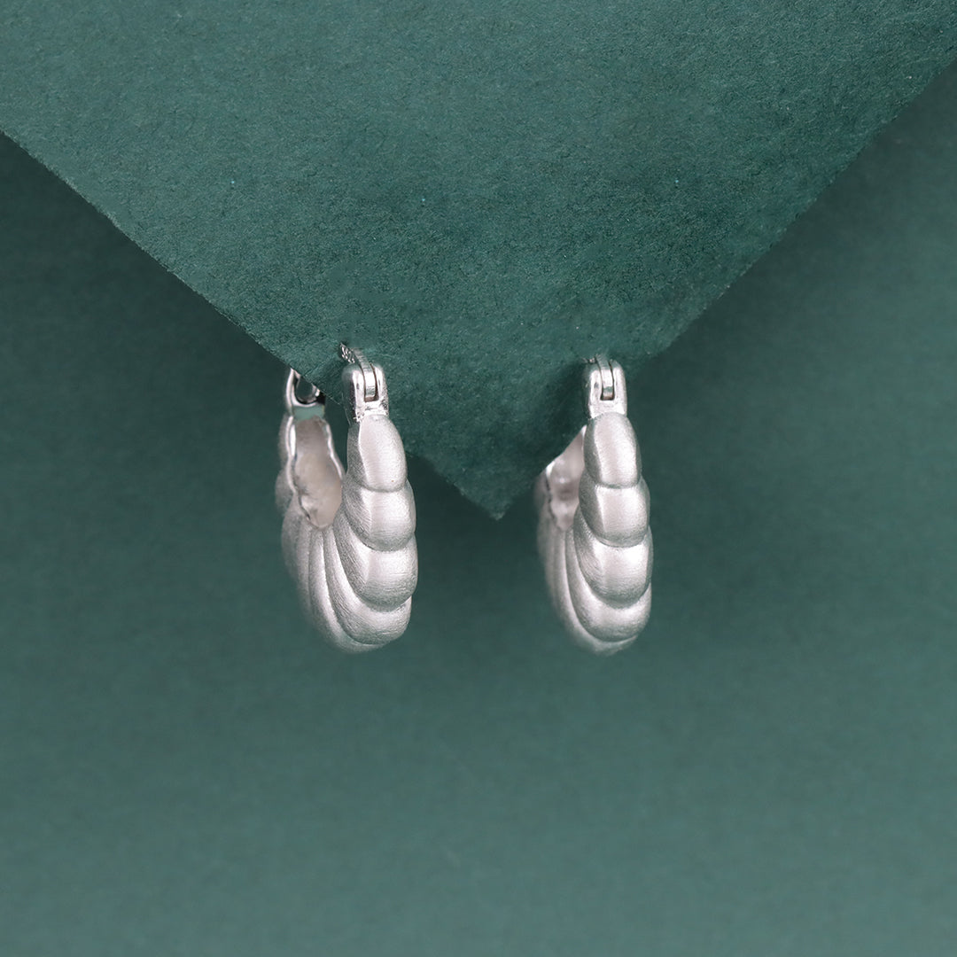 925 Sterling Silver Matte Hoop Earrings