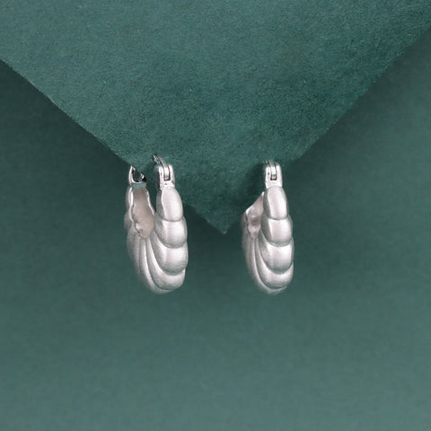 925 Sterling Silver Matte Hoop Earrings