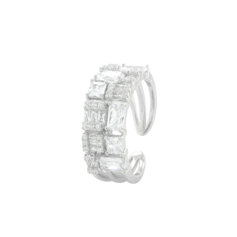 925 Sterling Silver Adjustable CZ Ring