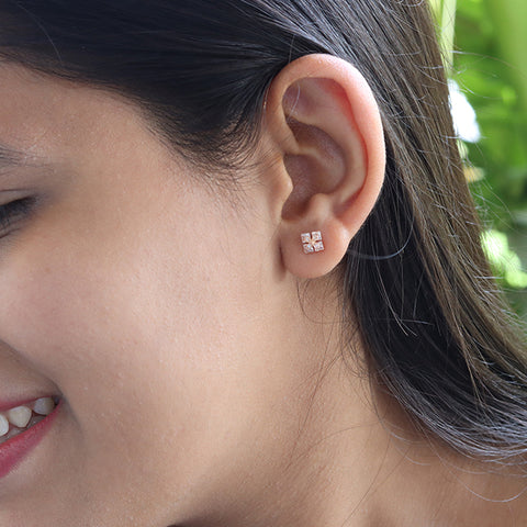 Twin Quad Stud Earrings