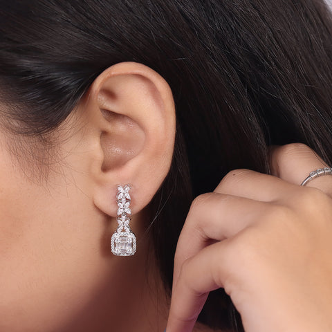 Emerald Cut Diamond Earrings - 0.4 ct Diamond Earrings for Women by Talisa