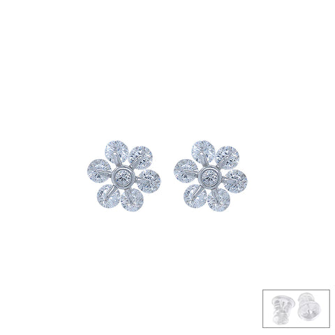 925 Silver Flower Shape Earrings