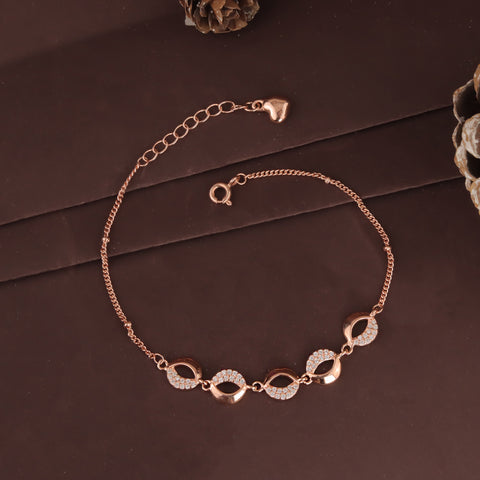Rose Gold plated Infinity Link Bracelet for Women