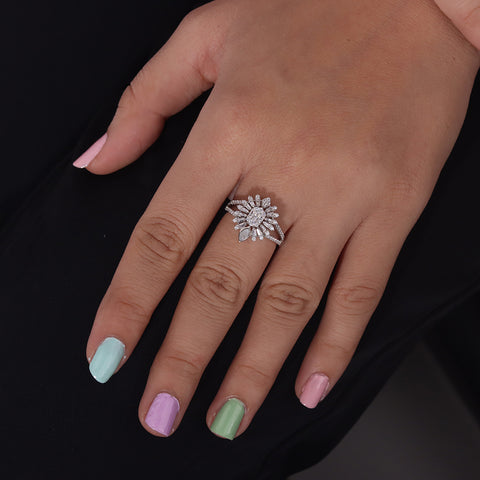 Moissanite Round Cut Ring