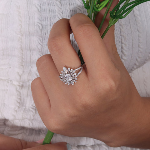 Moissanite Round Cut Ring