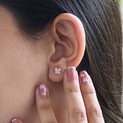 Twin Quad Stud Earrings