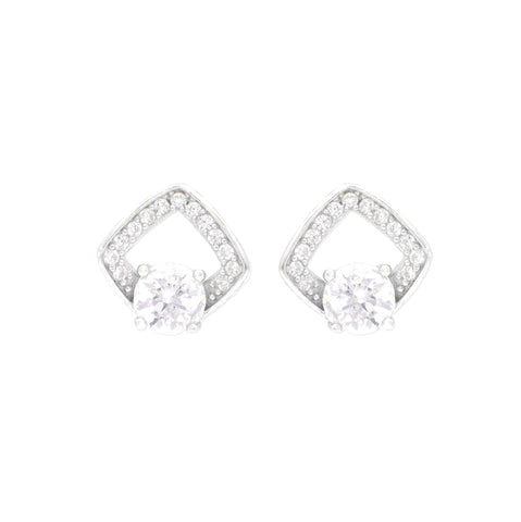925 Sterling Silver Diamond Stud Earrings for Women