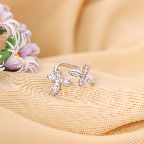 Sterling Silver Butterfly Ring With Adjustable Size.