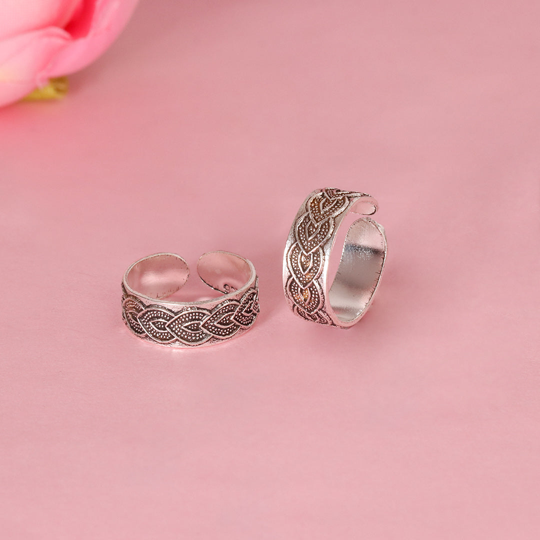925 Sterling Silver Antique Adjustable Toe Rings for Women