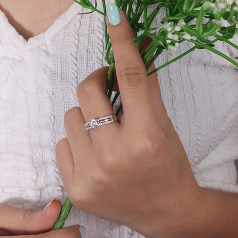 Rhodium Plated Sterling Silver Finger Ring