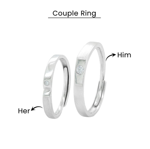 925 Sterling Silver coupal love ring