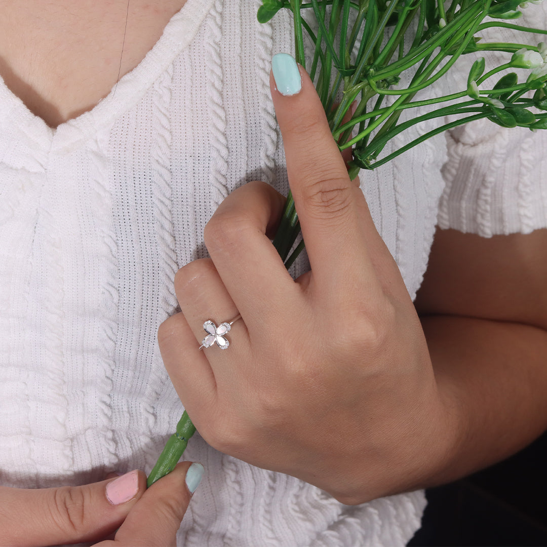 Sterling Silver Heart-Touch Lover’s Ring