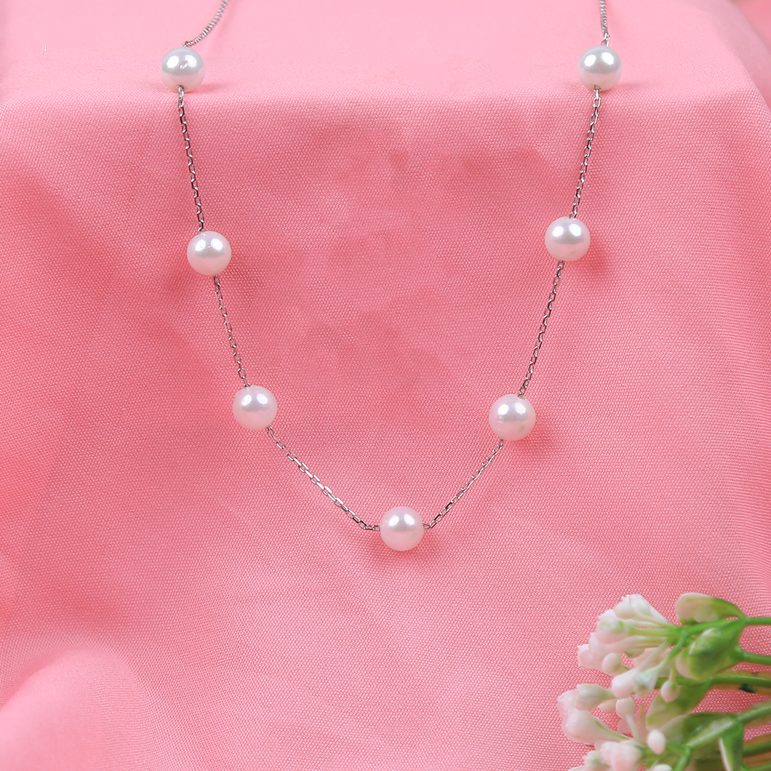 Silver White Beads Chain