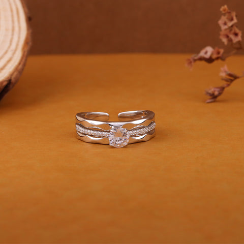 Modern Textured Silver Band for Women