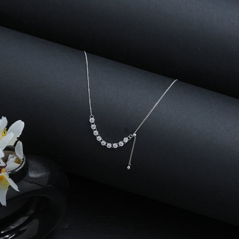 ERI White Diamond's Round Shape Pandant Chain