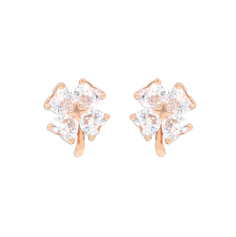 925 Sterling Silver Flower CZ Stud Earrings for Women