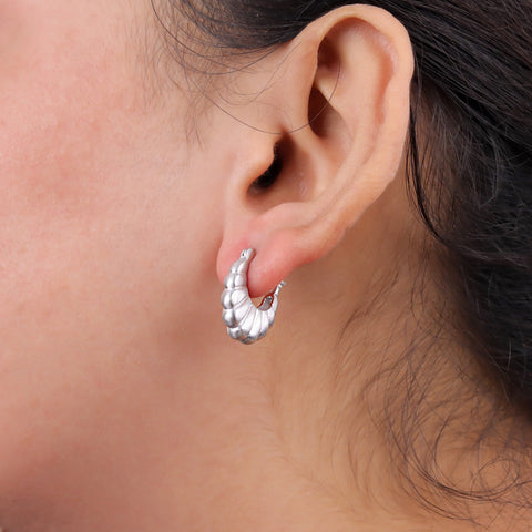 925 Sterling Silver Matte Hoop Earrings