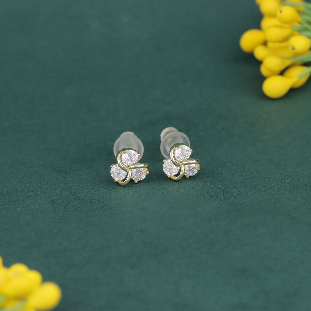 Elegant 925 Silver CZ Stud Earrings for Women