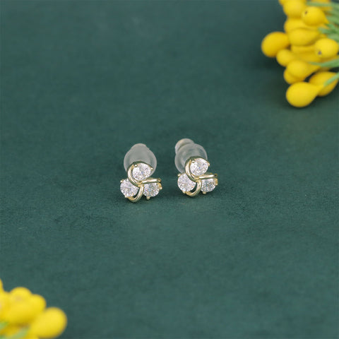 Elegant 925 Silver CZ Stud Earrings for Women