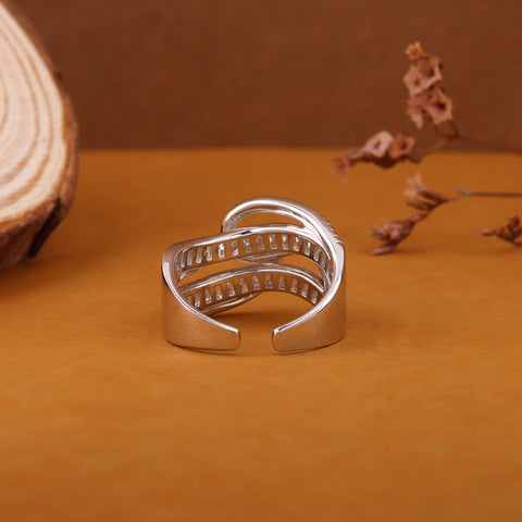 Multi-Layer Wave Design Wedding Ring