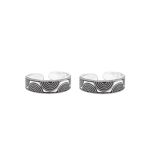 925 Sterling Silver Geometric Circle Toe Rings for Women