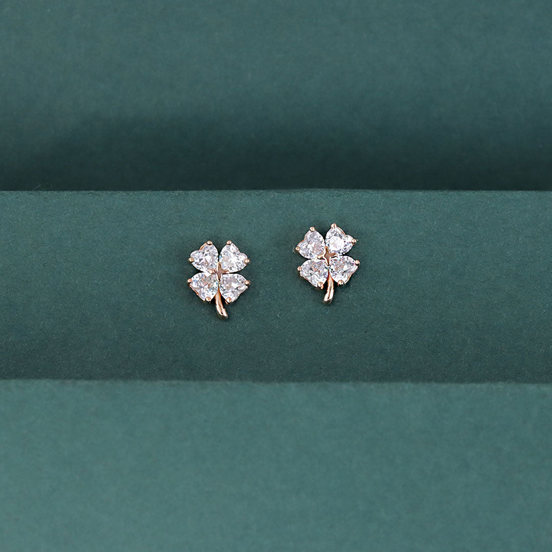 925 Sterling Silver Flower CZ Stud Earrings for Women