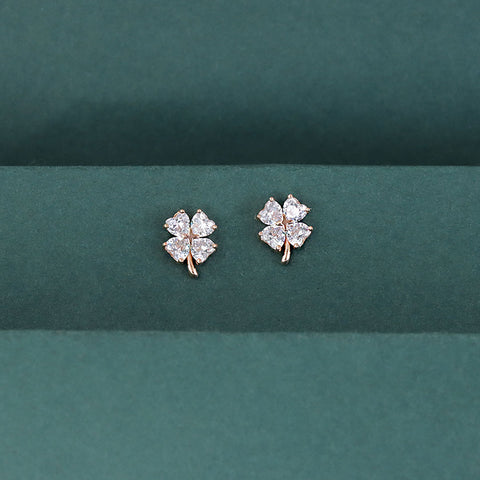 925 Sterling Silver Flower CZ Stud Earrings for Women
