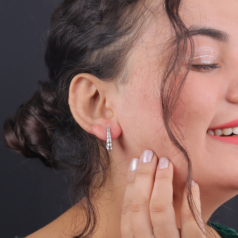 925 Sterling Silver Matte Hoop Earrings