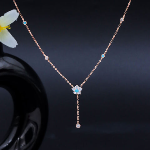 Rose Gold Plated  Floweret Pendant  Chain