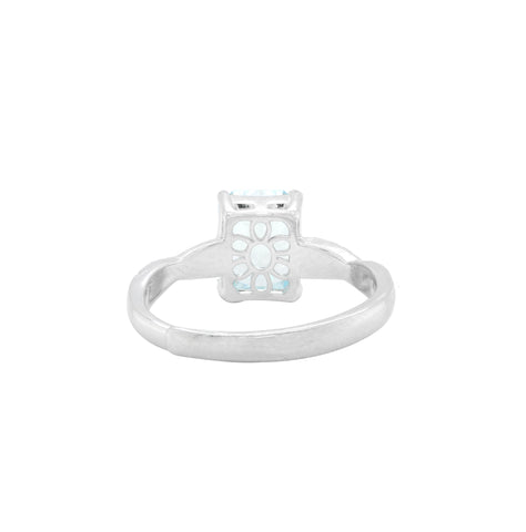 925 Sterling Silver Blue Sapphire CZ Ring