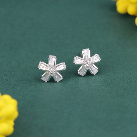 925 Sterling Silver Flower Stud Earrings for Women