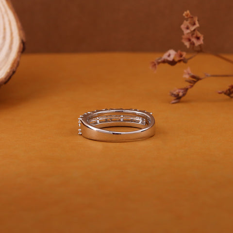 Two Line Diamond Band Ring