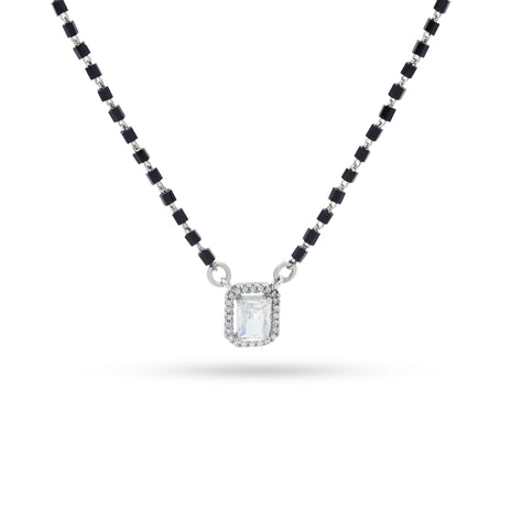 Radiant Charm 92.5 Silver  Solitaire Mangalsutra For Women