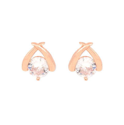 925 Sterling Silver Elegant Solitaire CZ Stud Earrings For Girl