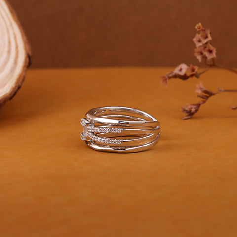 Four layer wedding band